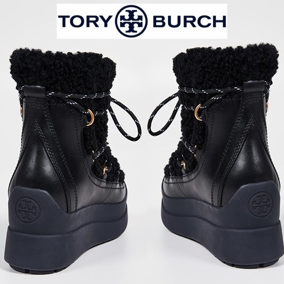 Very Rare Tory Burch Courtney Shearling Leather - Picture 2 of 11